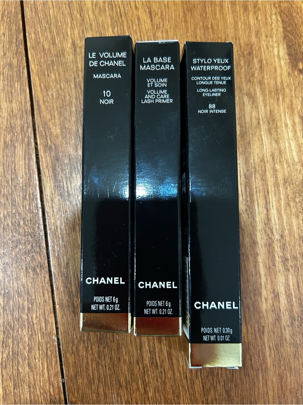 Chanel eye trio. Mascara, Lash Primer and Eyeliner. Not used.
